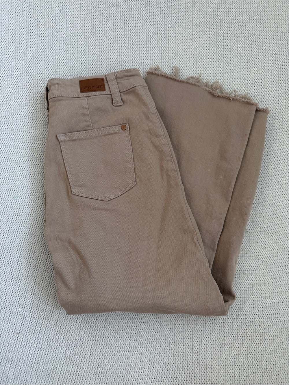 Judy Blue Cropped Straight Leg Jeans Tan Size 26